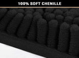 Black Bathroom Rug Set 2 Piece, Bath Mats for Floor, Super Thick Soft Shaggy Chenille Machine V1259-DP01-A-4433