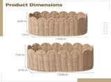2PCS Woven Storage Baskets, Handwoven Basket with Scalloped Edge, Decorative Organizer for Home, V1369-AZ3-W-08728