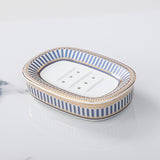 2PCS Ceramic Marble Self-draining Soap Holder,Double Layer Bar Soap Holder with Drain,Soap Dishes V1192-AZ-W-10183