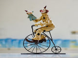 Vintage Circus Clown Figurines - Retro Balloon and Bicycle Ornaments V888-ELOSUNG12464