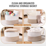 VEVOR Cotton Rope Storage Basket 87L Woven Blanket Basket 20 x 20 x 14 in V952-MZCWLYZTL22W2SO26V0