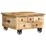 Coffee Table Rough Mango Wood 70x70x40 Cm 43_243979