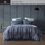 Logan and Mason 250TC Homme Blue Cotton Sateen Quilt Cover Set Double V442-LED-QUILTCS-HOMME-BLUE-DS