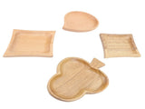 Wooden Serving Tray Japanese Style Decorative Appetizer Platter Set for Kitchen Countertop Set of 4 V1294-YM0901-3118240114311