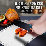 Double-Sided Titanium Cutting Board in Silver, 39x28cm, 1.5mm Thickness for Kitchen and Camping V178-59251