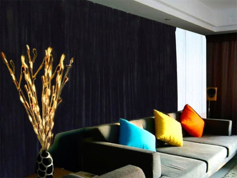 Large Velvet Curtains Black 600x230cm with 4m blockout30 Hook, Pinch Pleat V702-CNA3-1