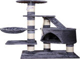 CARLA HOME 120cm Cat Tree for Indoor with Condo, Hammock & Plush Perchfor for Kittens & Adult LSB-36377
