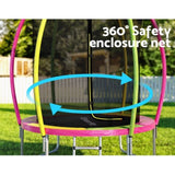 Everfit 6FT Trampoline for Kids w/ Ladder Enclosure Safety Net Rebounder Colors TRAMPO-C-C6-MC