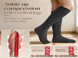 Thick Merino Wool Compression Socks for Women and Men 20-30mmHg Knee High Support Socks for Flying V1258-DP02-F-509