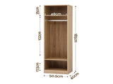 Artiss Wardrobe Clothes Closet Storage Organizer Shelf Pine FURNI-N-WR02-WD-AB