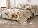 Beige Bloom Lumiere Heritage Quilt / Doona / Duvet Cover set V745-AQ043929K3