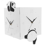 Double Sided Corner Wall Clock Metal Square Cute Panda Decorative Modern Silent Wall Clock with Non V1294-YM0901-3115240010211