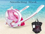 Adult Full Face Snorkel Mask Dual Tube 180&deg Panoramic Anti-Fog, Unisex Snorkelling Gear for Outdoor V1232-FQJ-D-006