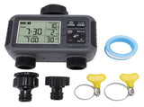 Automatic Irrigation Timer LCD Display 3/4-1/2 Inch Faucet 2 Zone Watering Timer for Outdoor Garden V1294-YM0901-3111250071811