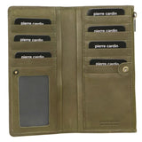 Pierre Cardin Perforated Leather Ladies Handy Travel Wallet - Olive V563-PC-3351-OLIVE