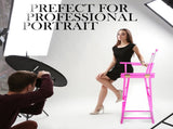 2X Director Movie Folding Tall Chair 76cm PINK HUMOR V274-FT-6015DC-PK2