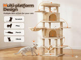 i.Pet Cat Tree Tower 167cm Large Scratching Post Furniture Scratcher House Beige PET-CAT-L167-BG