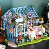 Dollhouse Miniature with Furniture Kit Plus Dust Proof and Music Movement - Rosa Garden Tea V178-13578