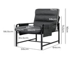 Levede Metal Framed Lounge Chair Linen in Dark Grey CH1150-DG