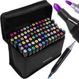80-Pack Double-Sided MultiColor Marker Pens with Case V1237-ZY-506-0026