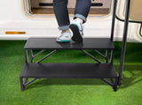 RV, 2-Step RV Stairs, 199.58KGS Load Capacity, Thickened Carbon Steel, With Handrail, Non-Slip V952-FCBTGDKGDKHJ7940CV0