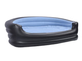 Inflatable Chair PVC and Velvet Water Proof Comfortable Portable Blow Up Couch for Outdoor Blue V1294-YM0901-3116240034911