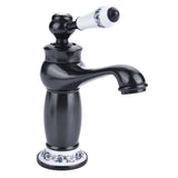 Floral Pattern Single Handle Mixer Tap Cold/Hot Water Faucet for Bathroom Basin Sink V1294-YM0727-JY07252-04