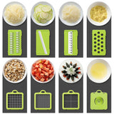 Green And Grey Ultimate 12-in-1 Multi-Functional Vegetable Slicer Dicer Chopper - Mandoline with V888-ELOSUNG27407