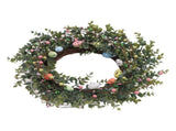 18 Inch Artificial Easter Wreath with Pastel Eggs Colorful Berries Easter Egg Wreath for Front Door V1294-YM0901-3115250001311