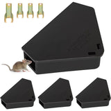 5 Pack Mouse Bait Stations With Keys, Refillable Indoor Outdoor Mice and Small Rat Poison Boxes for V1237-MS-724-107