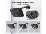 Tub and Shower Faucet Set, Complete with 130 mm Rainfall Shower Head and Bathtub Spout, 5-Setting V952-YGHLLTZHHWHWFHFKJ001V0