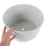 White Plastic Flower Pot with Luxury Texture for Orchid and Succulent Planters V1366-AZ2-W-21595