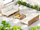 Gardeon 4-Seater Outdoor Sofa Set Wooden Lounge Setting 5PCS ODF-B-SOFA-TK-ABCDE