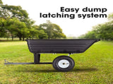 PLANTCRAFT 400LBS Poly Dump Cart Garden Tip Trailer Tray Tow Quad ATV Ride V219-MOWCRTPLTAPD1