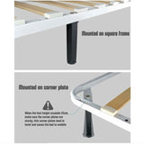 4 Pcs Black Screw In Metal Bed Legs Adjustable Slat Feet, 20 cm Plus 2 cm, 3 x 3 cm V1188-MS-527-045