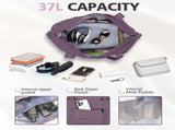 Waterproof Travel Duffle Bag with Trolley Sleeve Purple V1237-ZY-818-069