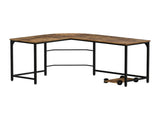 Artiss Computer Desk L-Shape CPU Stand Brown 147CM MET-DESK-L-003-BR