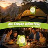 2-in-1 Solar Fan & LED Light - 2400mAh Power Bank, Type-C Solar Charging Foldable Portable Lantern V1107-736-95657