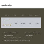 Luxury Hand Blown Glass LED Pendant Light 100cm Adjustable 3 Color Dimmable Remote Control for V255-A037-GOLD