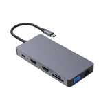 Docking Station 12 in 1 Dual HDMI USB C Hub 4K Multiport Adapter Laptop Expansion V1263-JX-7777