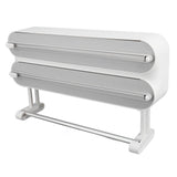 3 in 1 Wrap Cutter Organizer with Paper Towel Holder Magnetic Plastic Aluminum Alloy Space Saving Bi V1294-YM0901-3118240160311