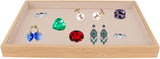 Velvet Stackable Jewelry Tray, Wood Flat Organizer Tray Drawer for Necklace Bracelet Ring Showcase V1259-DP01-A-788