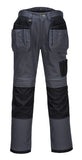 Tradies Cargo Pants Holster Work Trousers Pants w Free Kneepads Workwear Safety - Grey/Black V563-T602-GRYBLK-44
