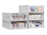 Artiss 5 Pack Stackable Plastic Storage Foldable Closet Organizers WOS-DIY-04-5P-WH