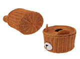 Tissue Box Cover Rattan Cute Bear Brown with Lid Easy Access Round Easy Maintenance Versatile Holder V1294-YM0710-3115230115711