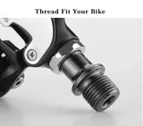 Self Lock Clip In Bike Pedals LOOK KEO Cleat MTB Road 700C Hybrid BMX - Rockbros Black V382-LOOKKEOPEDALSCLIPIN