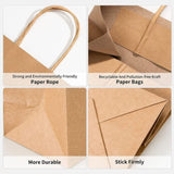 25pcs Bulk Kraft Paper Bags Gift Shopping Carry Craft Brown Retail Bag with Handles Au M V201-W12783477