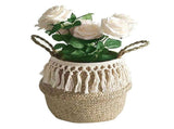 Natural Seagrass Storage Basket Foldable Woven Laundry Basket Handmade Straw Basket V1294-YM0717-10007054
