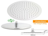 Chrome Dual Shower 12" Slim Rain Head 5 Modes Handheld Sliding Rail Inbuilt Diverter Twin Taps V1233-C4902B22HR005M5C1KSR112CPF0282A