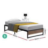 Artiss Bed Frame Metal Bed Frame Bed Base OSLO - Single MBED-C-OSLO-S-BK